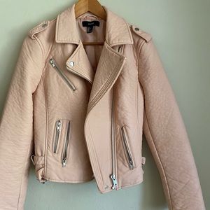Faux leather motorcycle jacket forever 21
